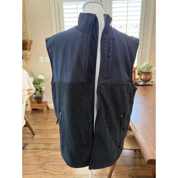 Solaris Vest Mens M Navy Softshell Fleece Lined Water Resistant Full Zip Pockets - Picture 2 of 8